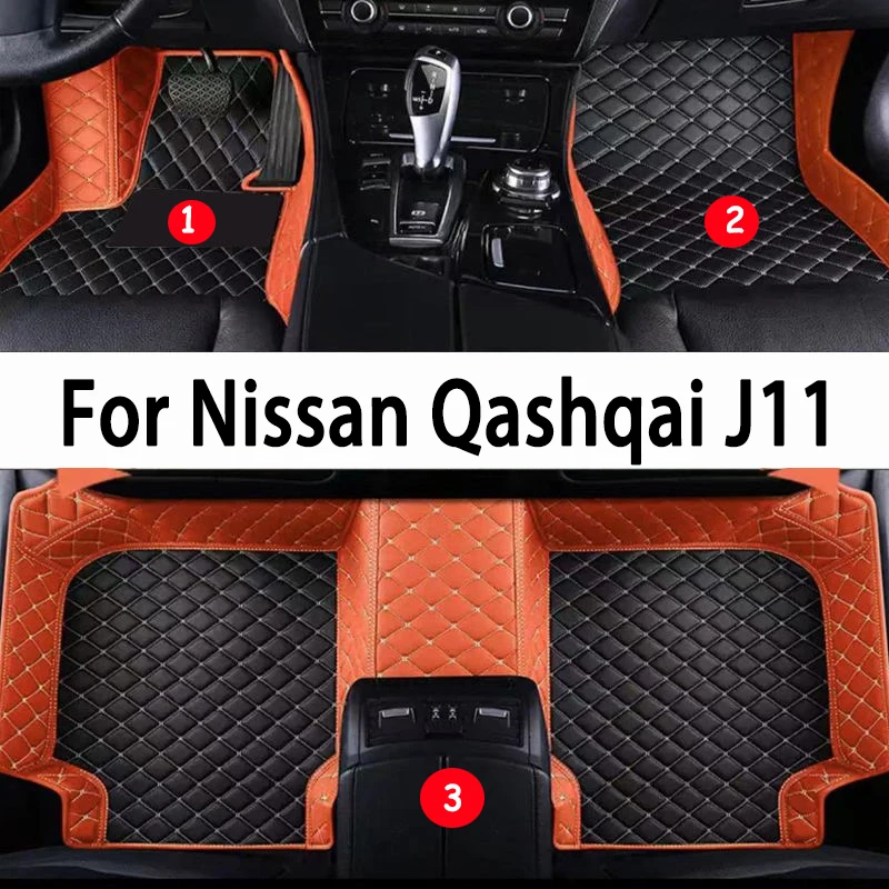 

Автомобильные коврики с левым рулем для Nissan Qashqai J11 2023 2022 2021 2020 2019 2018 2017 2016 2015 2014 Ковры Защитные аксессуары Коврики