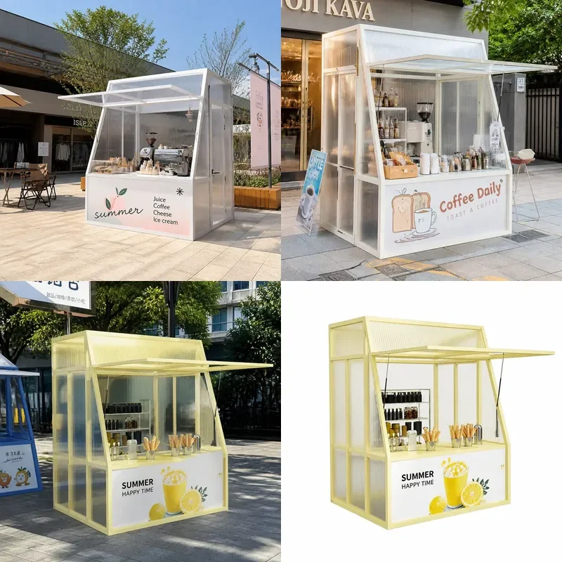 For Outdoor Night Market Food Stall Display Stand Commercial Pedestrian Street Sale Shelf Portable Folding Vendor Booth