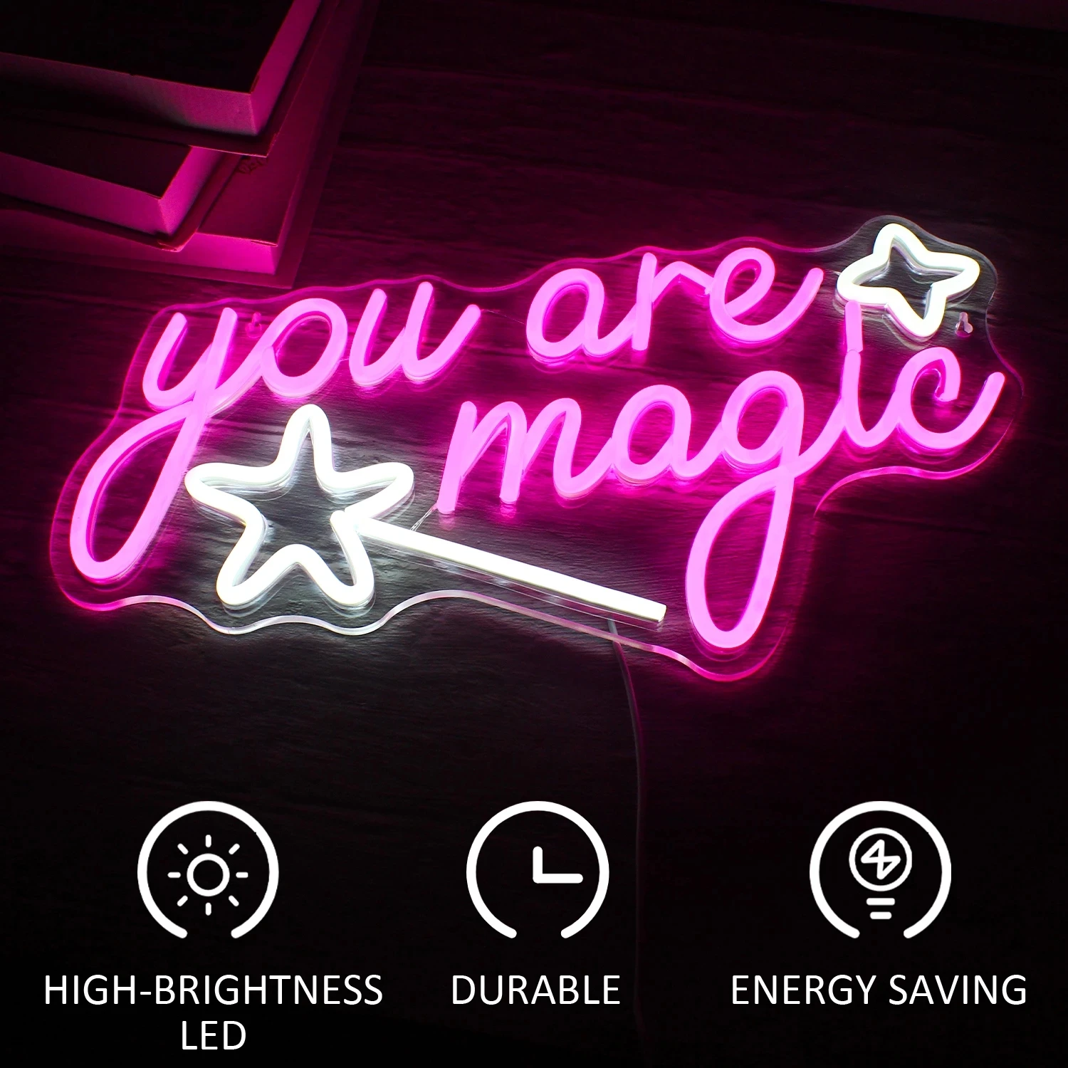 Imagem -03 - Você é Magic Neon Sign Room Led Wall Decor Art Magical Sign Restaurante Festa Eventos Kids Gift For Women