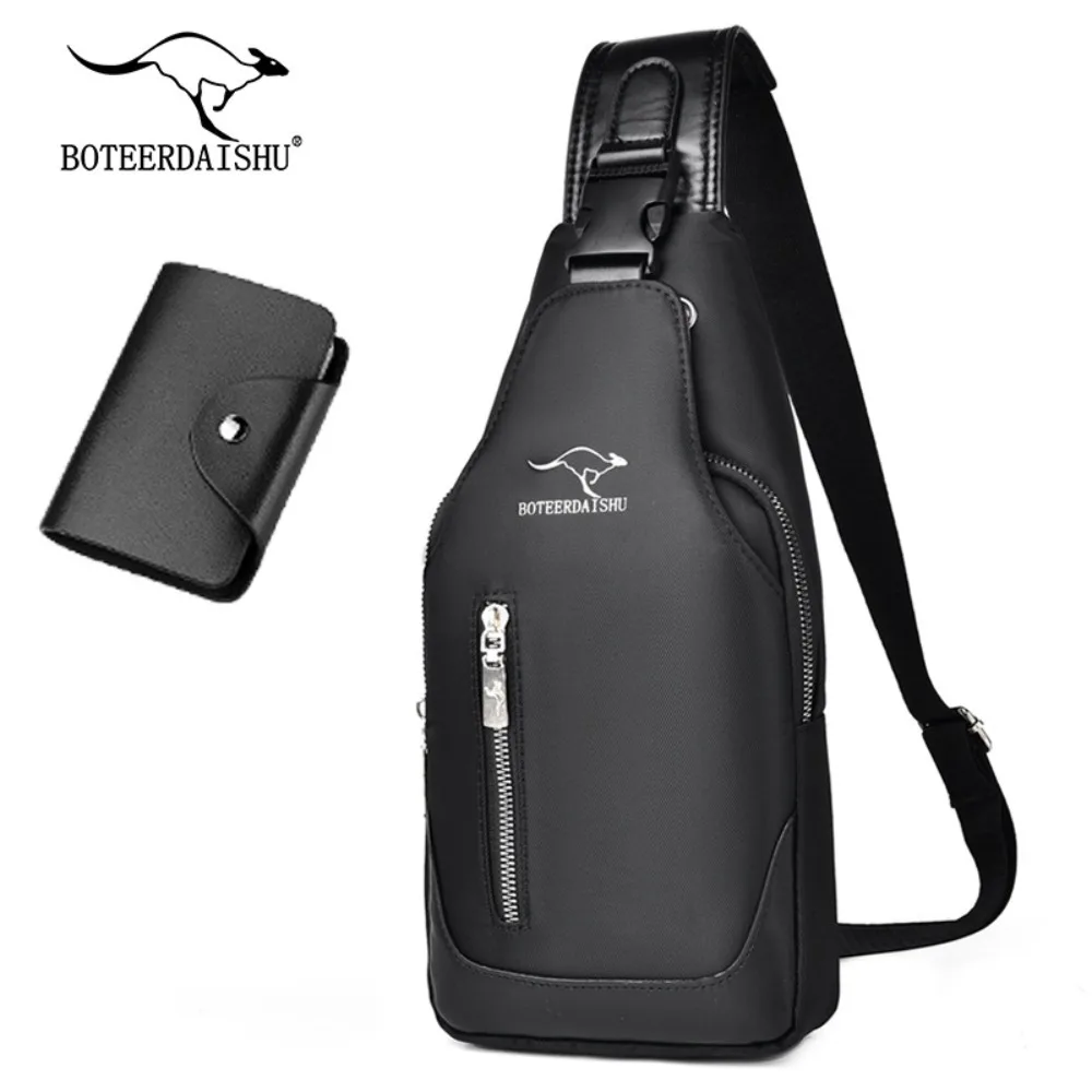 

Oxford Men 's Bag Waterproof Large Capacity USB Charging Trendy Shoulder Bag Resistant To Dirt Washable Outdoor Trendy Chest Bag