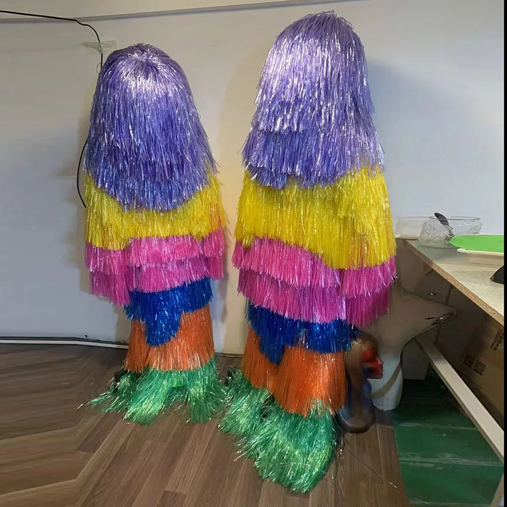 Kostium z frędzlami do tańca Nowoczesny klub nocny Występ na scenie Sukienka świąteczna Opcjonalne kolory Kostium damski