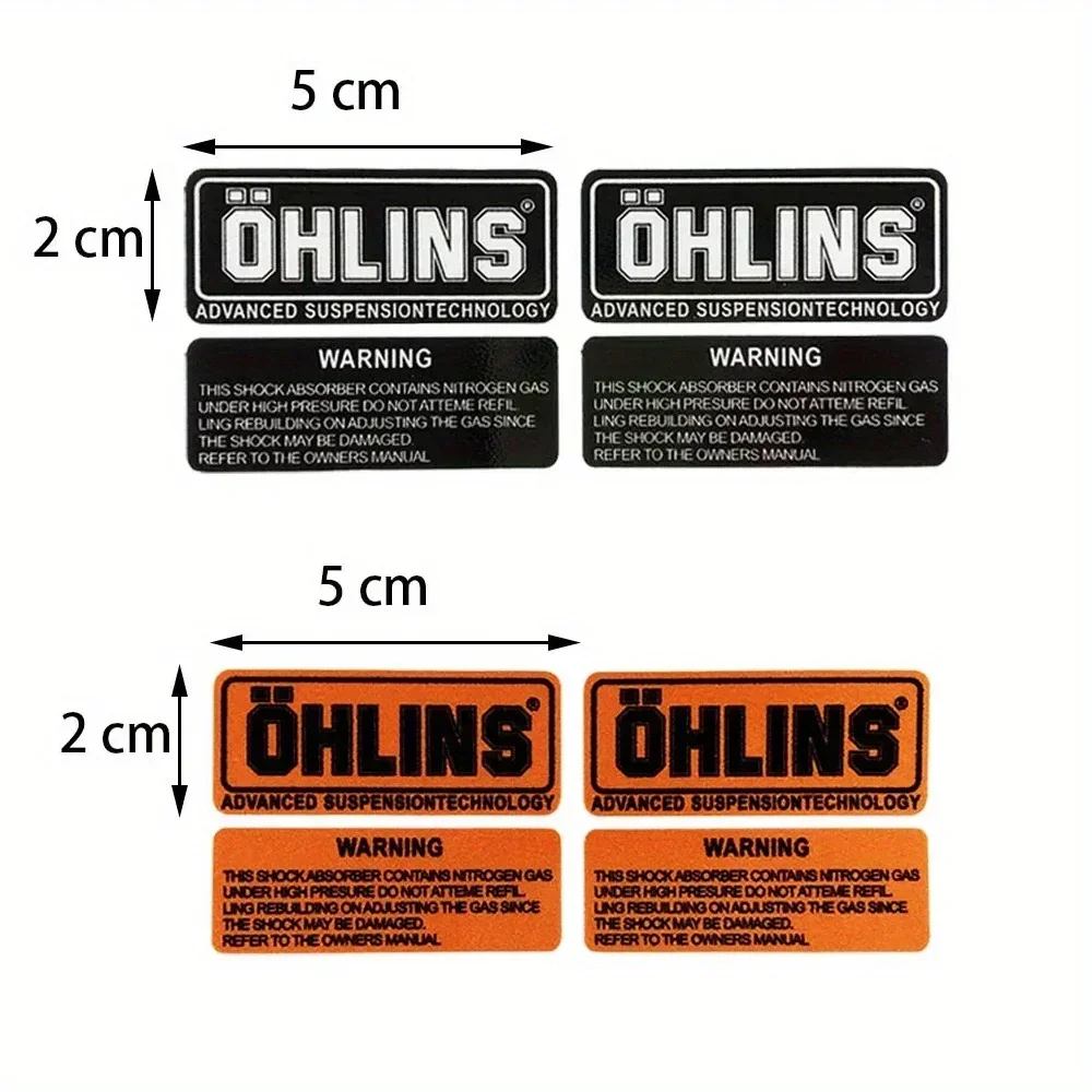 2 ألوان عاكسة OHLINS تعليق صدمة ملصقات دراجة نارية تعديل الشارات ملصقات الدراجة ملصقات عاكسة