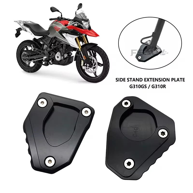 Motorcycle CNC Kickstand Extension Pad Foot Side Stand Extension Plate For BMW G310GS G310R G310 R G 310 GS G 310R 2017-2023