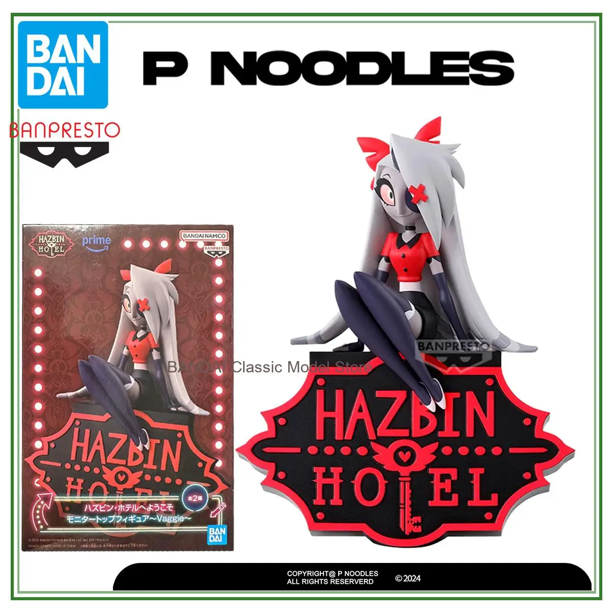 

Original Bandai Namco Banpresto Hazbin Hotel Vaggie Primary Colors Heterochromatic Pvc Anime Figure Model Collector Toy Gift