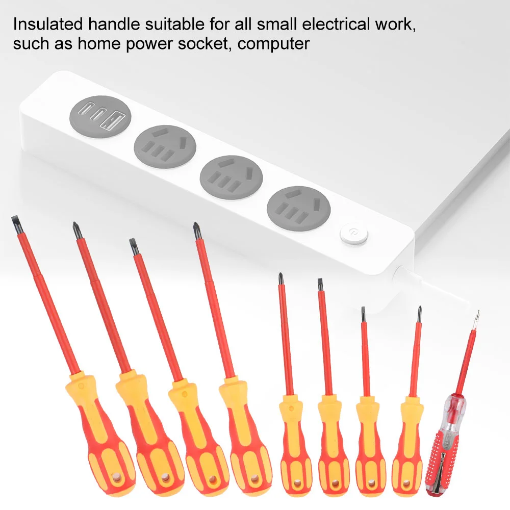 

Magnetic Screwdriver Screwdriver Set Insulated Phillips Slotted Bits Electrician For Electrician Hand Tools Multifunctional
