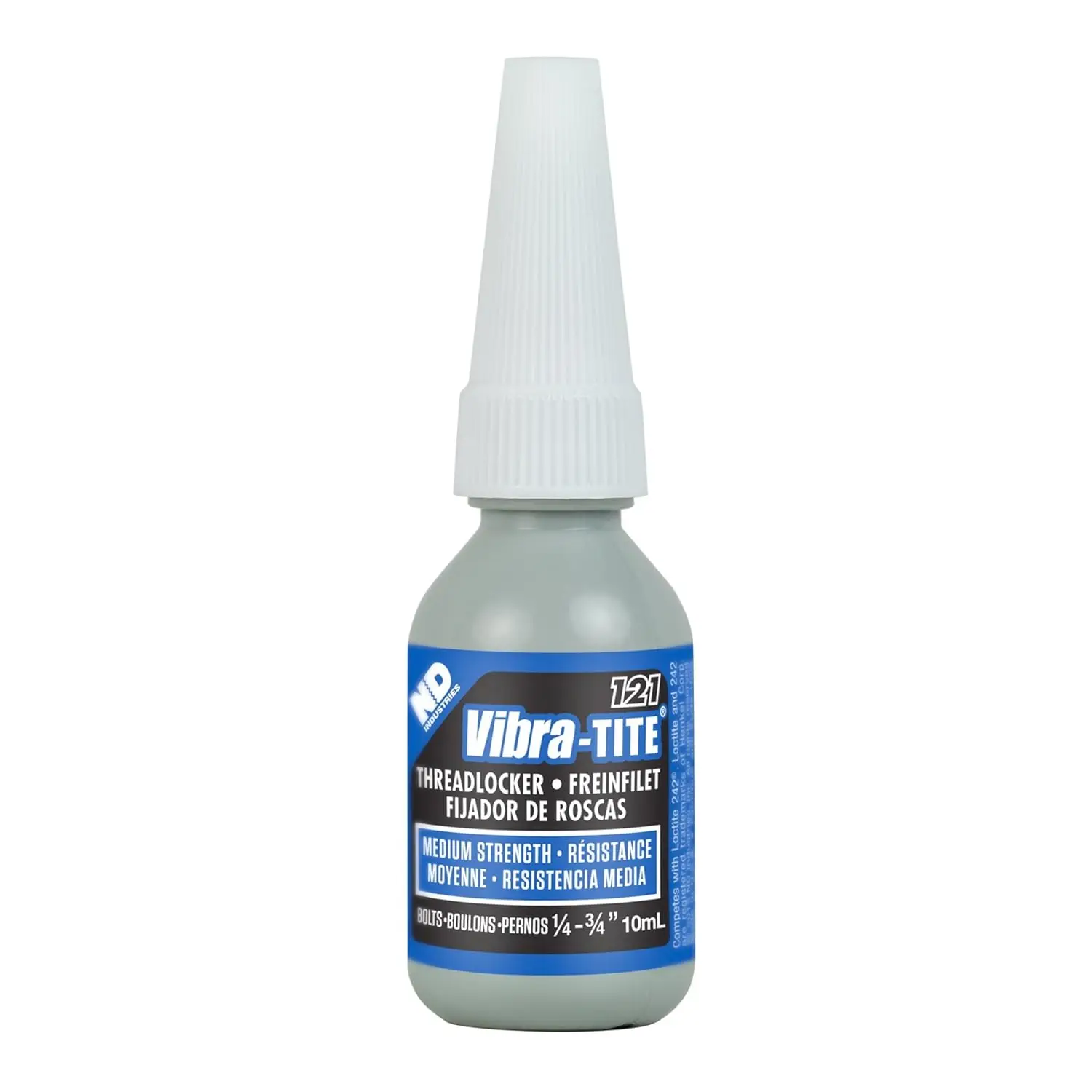 

Medium Strength Removable Anaerobic Threadlocker, 10ml Bottle, Blue - Locks & Seals Fasteners, Prevents Loosening from Vibration