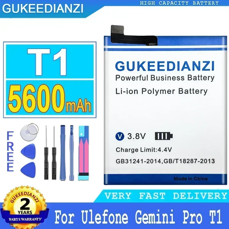 High Capacity Mobile Phone Replacement Batteries 5600mAh For Ulefone Gemini Pro T1 ProT 1 Smartphone Battery + Tools