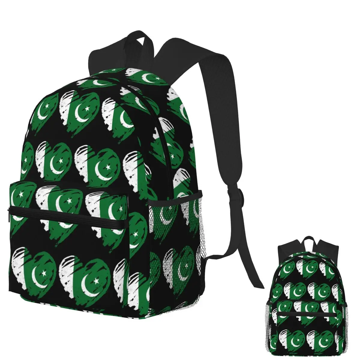 

I Love Pakistan Flag Pakistani Student Backpack School Bag Hiking Travel Daypack for Boys Girls Fashion Bookbag Shoulder Bags
