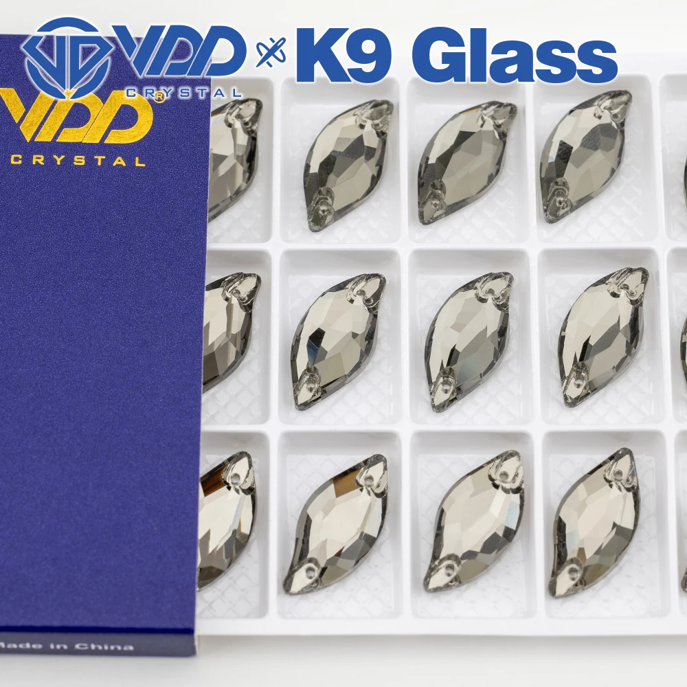 VDD S103 Black Diamond Leaf AAAAA Top-Qualität K9 Glas aufnähbare Strasssteine, Kristall-Flachsteine zum Aufnähen für Kleidungsdekorationen – Detail 7