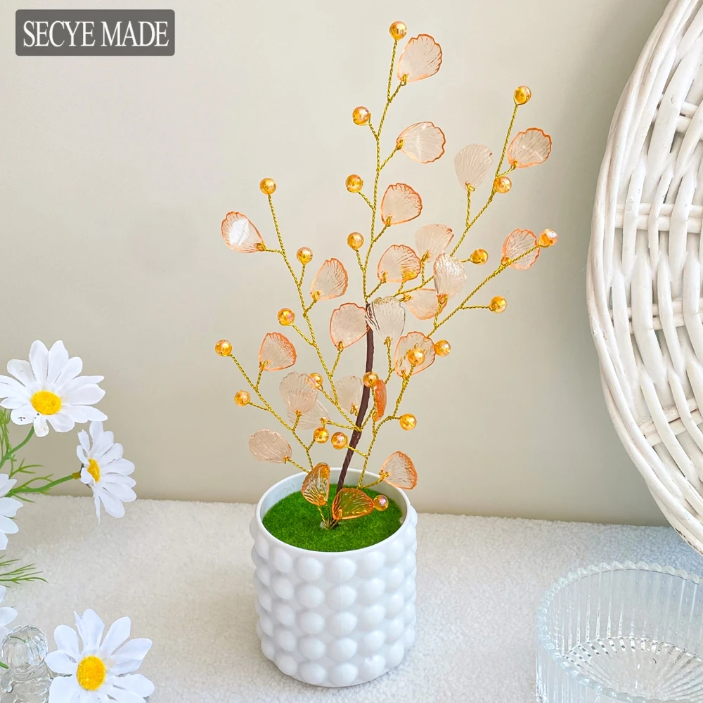 Picture 4: Artificial Flowers Potted Plants Fake Flowers Small Bonsai for Wedding Home Table Centerpiece Decor Party Home Decorations L49