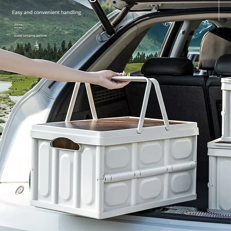 1 Outdoor Camping Storage Box With Handle, 15L Foldable Storage Box, Portable Camping And Picnic Storage Box, Car Luggage