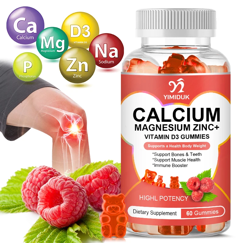 

Calcium Magnesium Zinc Gummies Vitamin D3 K2 Increase Immune System Function Strong Bones Teeth Heart Nerve Health