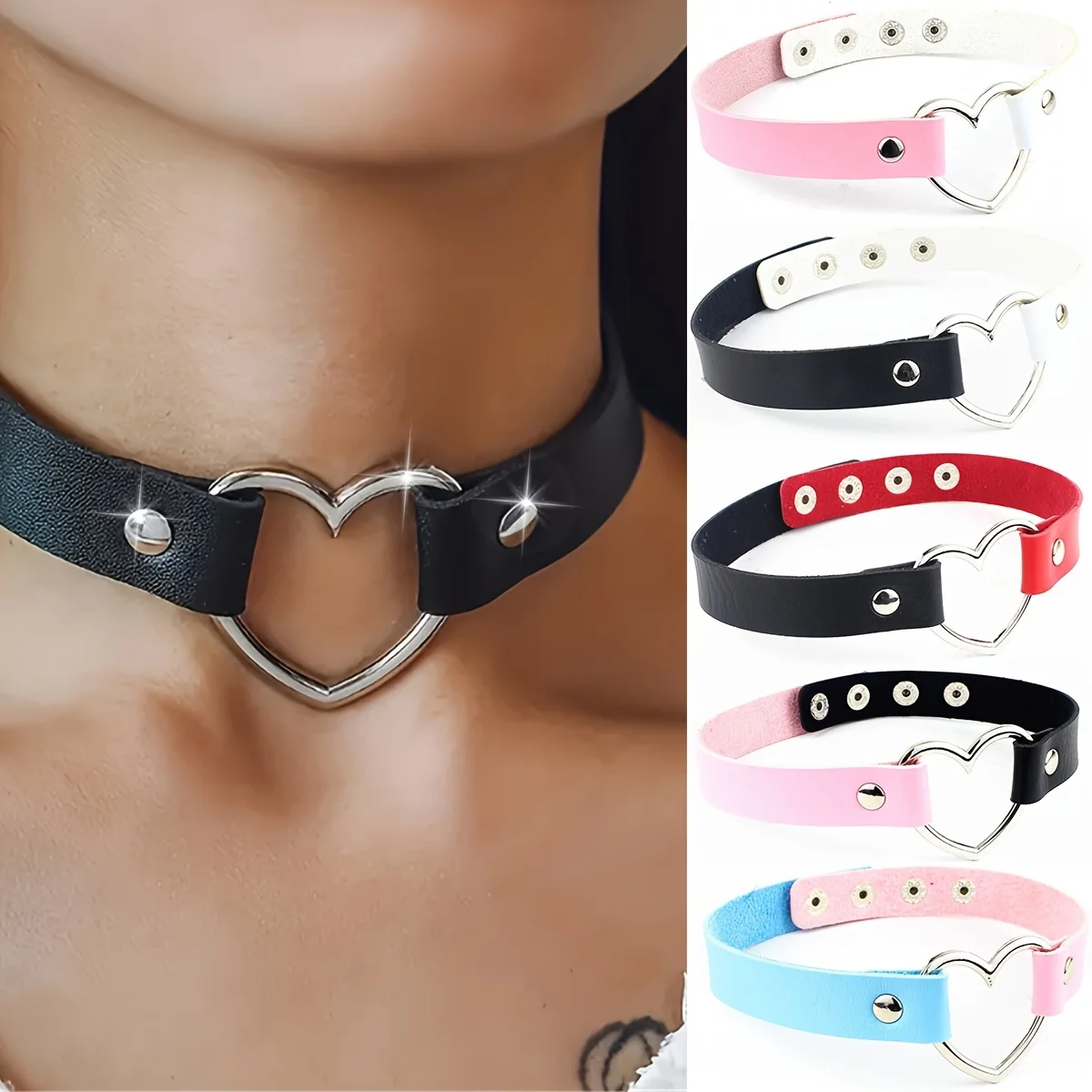 Fashion Punk Gothic Heart Collar Necklace for Women Men Sexy Street Daily Party Wear Valentine's Day Day Party Jewelry Gift