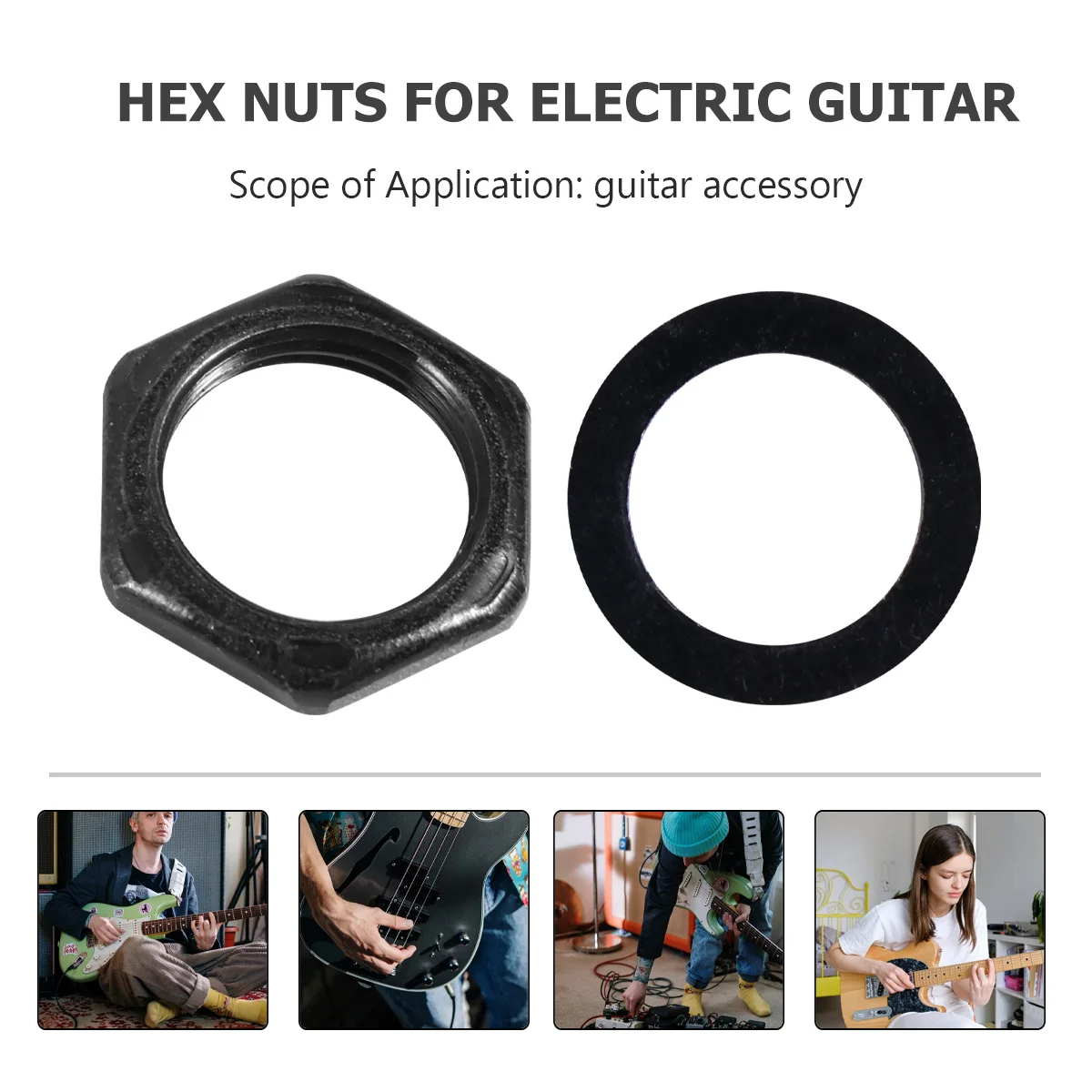 

20 pcs Electric Guitar Nut Washer Kit Metal Gasket 10 Nuts 10 Gaskets For Potentiometer Guitar Parts Accessory