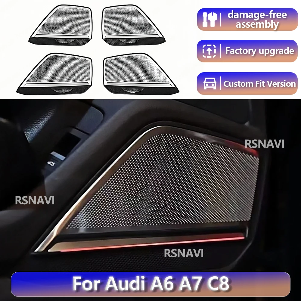 Luz decorativa interior tipo BO para el panel de la puerta del coche, con efecto de flujo de color RGB, Plug and Play, para AUDI A6 A7 C8 2019-2023