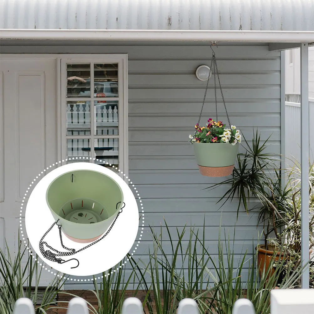 

2pcs Hanging Plant Pot Pp Iron Durable Indoor Outdoor Hanging Planter For Balcony Garden Decor Flowerpot Plant Container