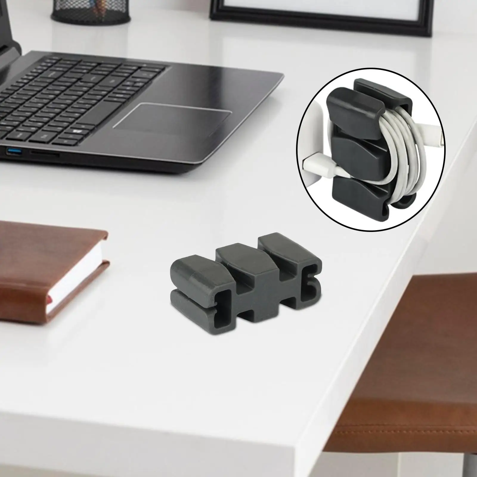 Weighted Cord Holder Phone Cord Holder Wire Line Organizer Cord Management Cable Clip Holder for Home Travel Phone Bedroom Desk