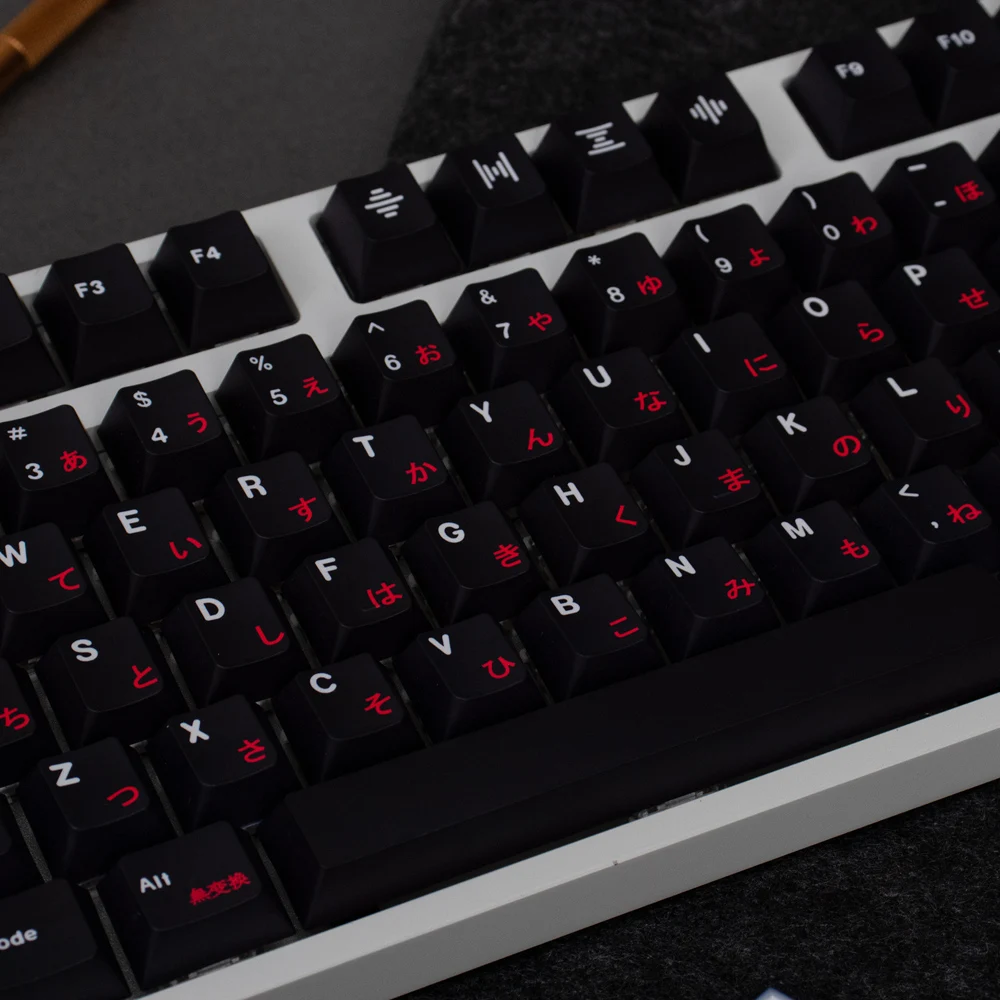 Gmk wob vermelho cyrillic keycaps para teclado mecânico cor preta cereja perfil 131 teclas pbt 5 lado corante sub gk61 anne pro 2