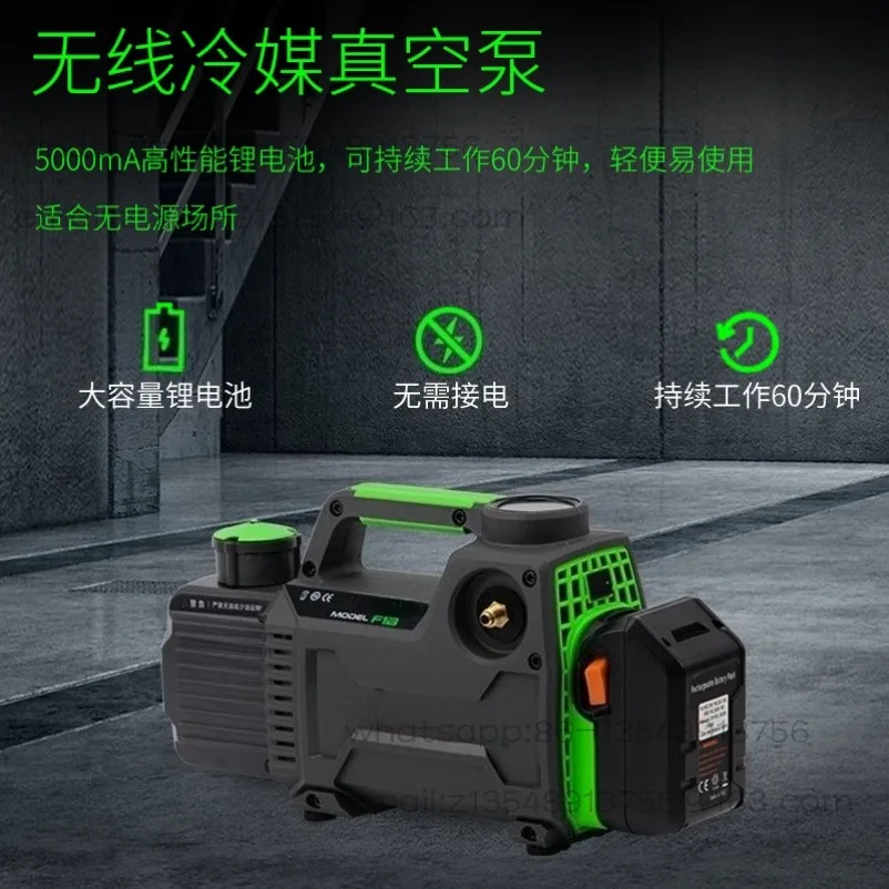 ロータリーベーンリチウム電池真空ポンプ-1-2-4-5l-小型エアコン冷蔵庫メンテナンス実験用排気真空ポンプ