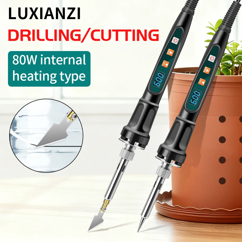 

LUXIANZI 80W Electric Soldering Iron Electric heat cutting Pen Household gardening DIY flower pots Drill holes Welding iron pen