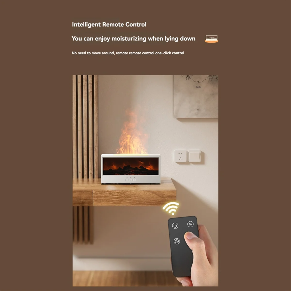 Penyebar Minyak Esensial Api 3D Mesin Aromaterapi Perapian Api Pelembap Warna-warni dengan RemoteControl untuk Kamar Tidur