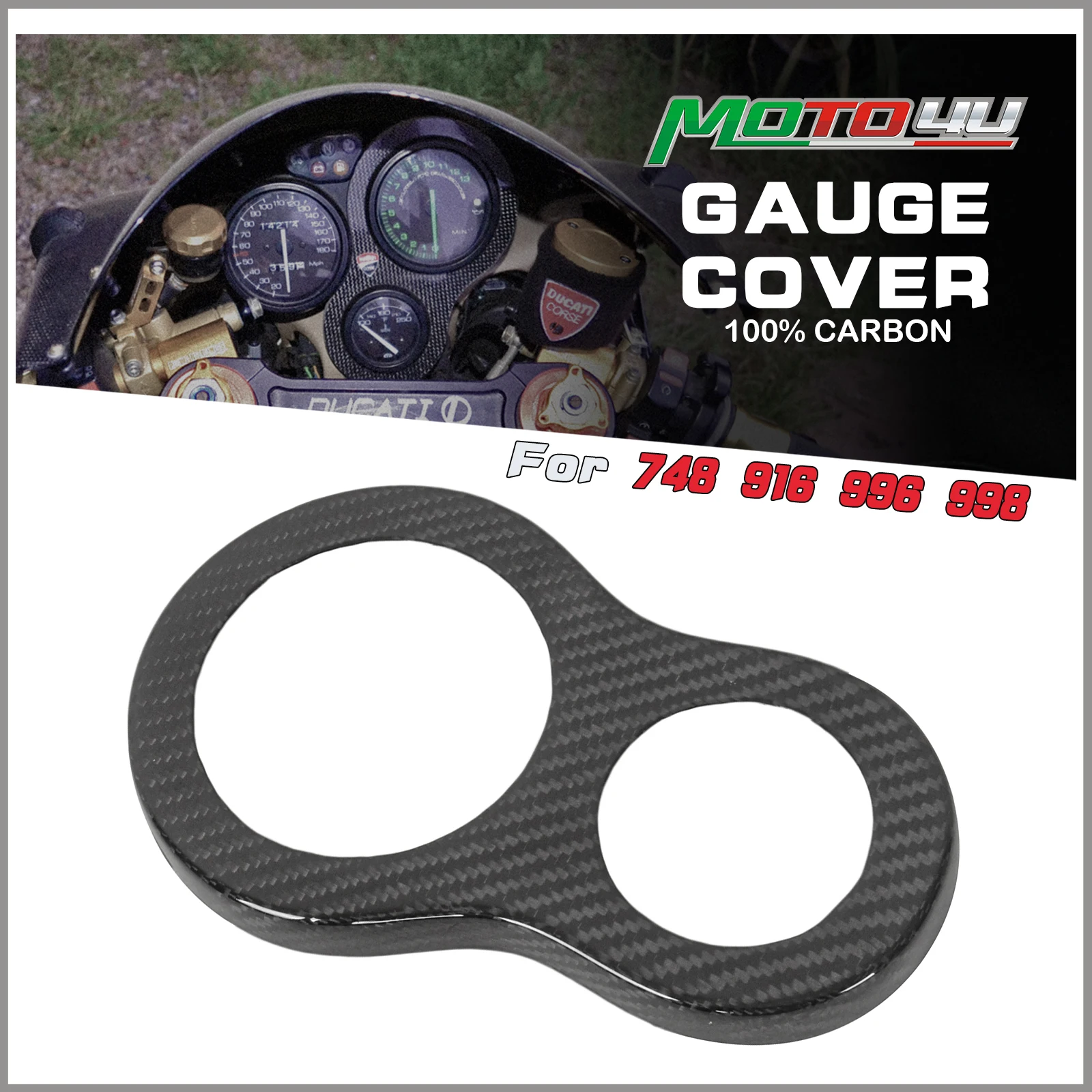 

For Ducati 748 916 996 998 100% Carbon Fiber Gauge Cover Motorcycle Instrument Meter Cluster Fairing