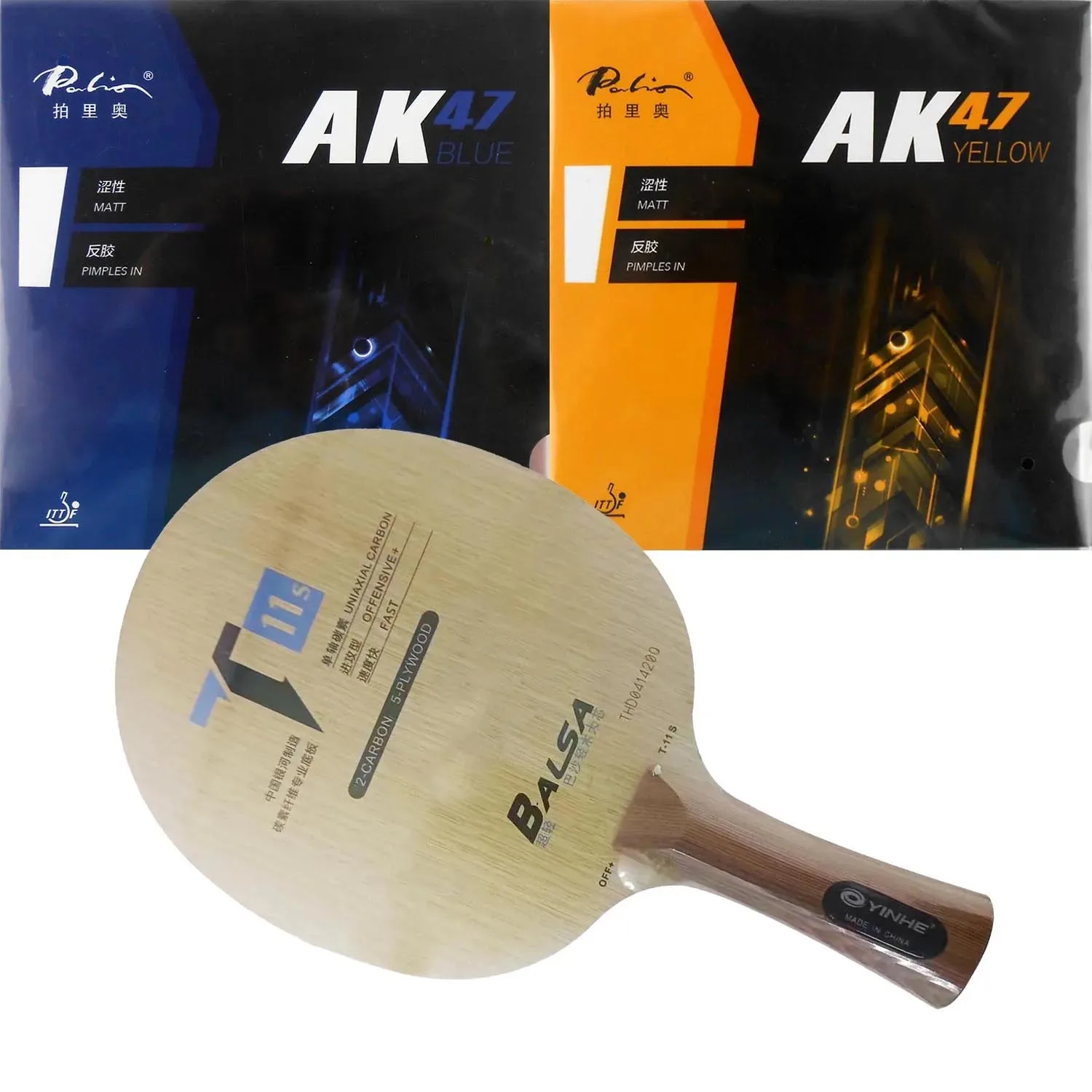 pro-combo-racket-yinhe-t-11s-t11s-table-tennis-blade-with-palio-ak47-blue-and-ak47-yellow-pips-in-pingpong-rubber