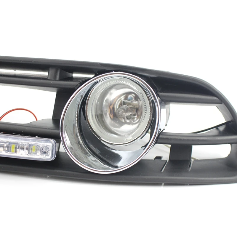 Światła przeciwmgielne LED do jazdy dziennej z kratką do VW Bora Jetta MK4 1998-2004 1J 5853665 B 1J 5853666 B