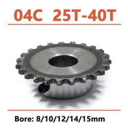 1pc 25-40 Tooth 04C Chain Gear 45# Steel 8mm-15mm Bore Industrial Sprocket Wheel Motor Chain Drive Sprocket Tooth Pitch 6.35mm