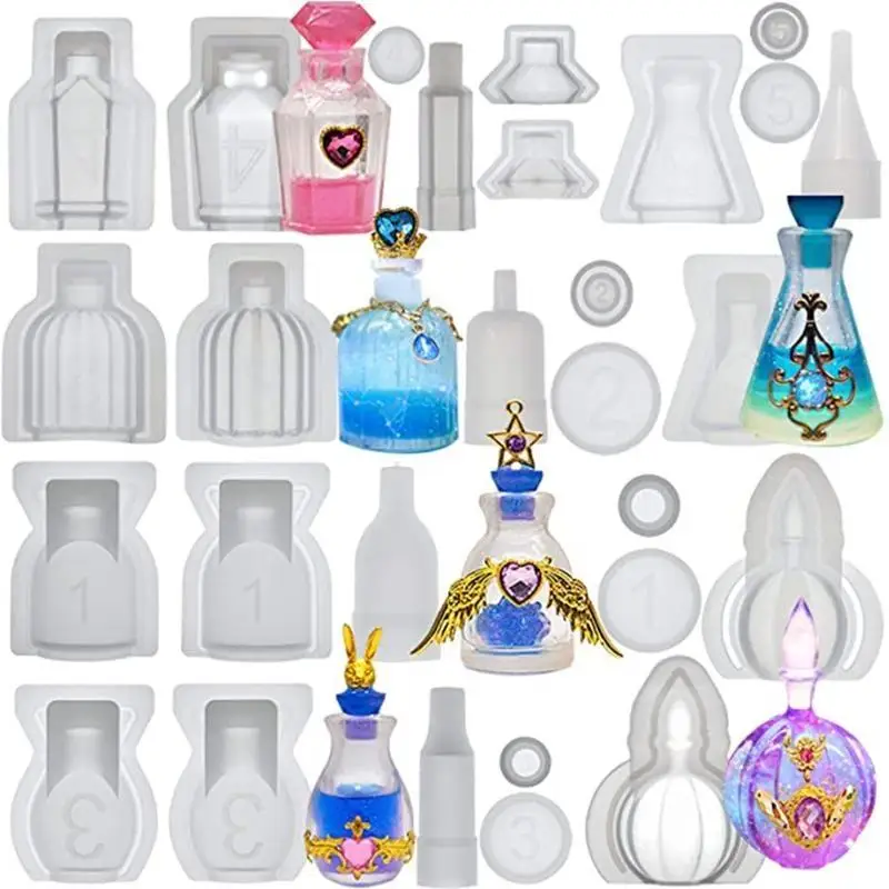 A52E Bottle Resin Mold Stopper Container Bottle Silicone Mold for Epoxy Resin