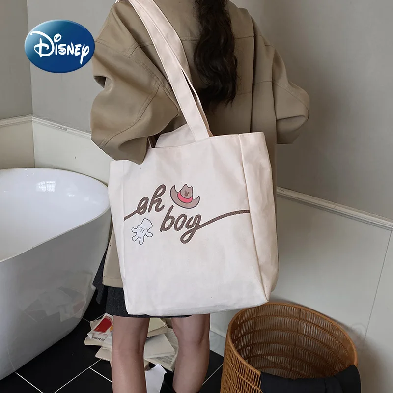 Disney Mickey New Women's Handbag Large Capacity Fashion Women's Shoulder Bag Canvas Casual Fashion Storage Cartoon Women's Bag