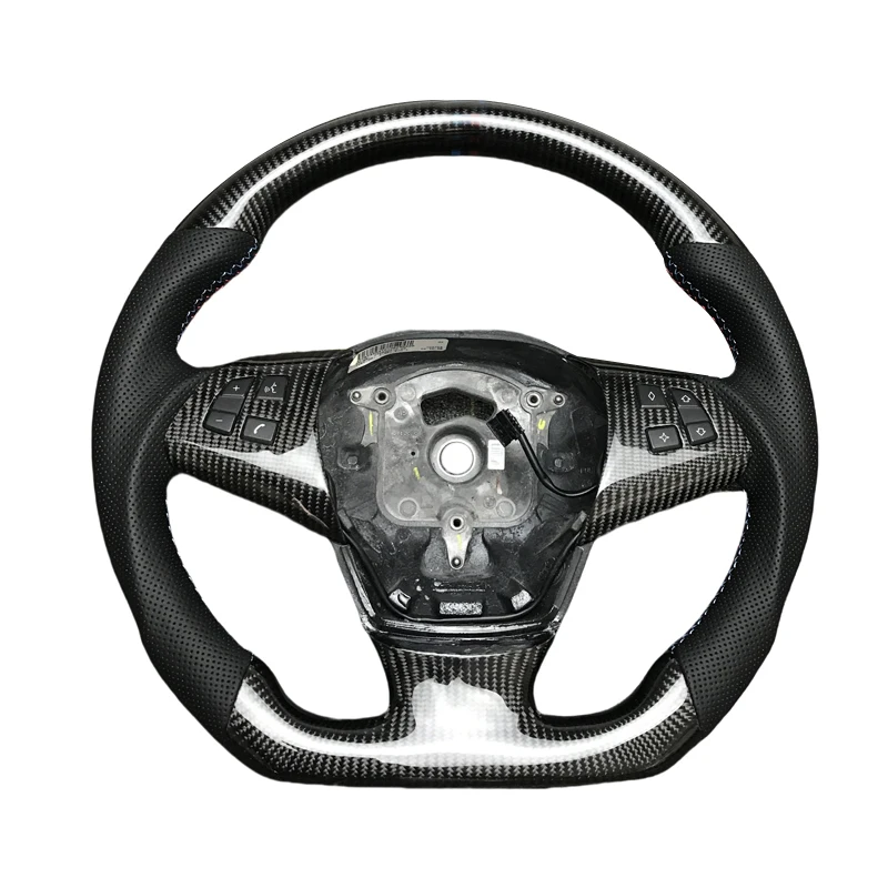 

Carbon Bos Classic Design Steering Wheel For BMW E60 With Carbon Fiber Steering Wheel For BMW E60 With Black Perforated Leather