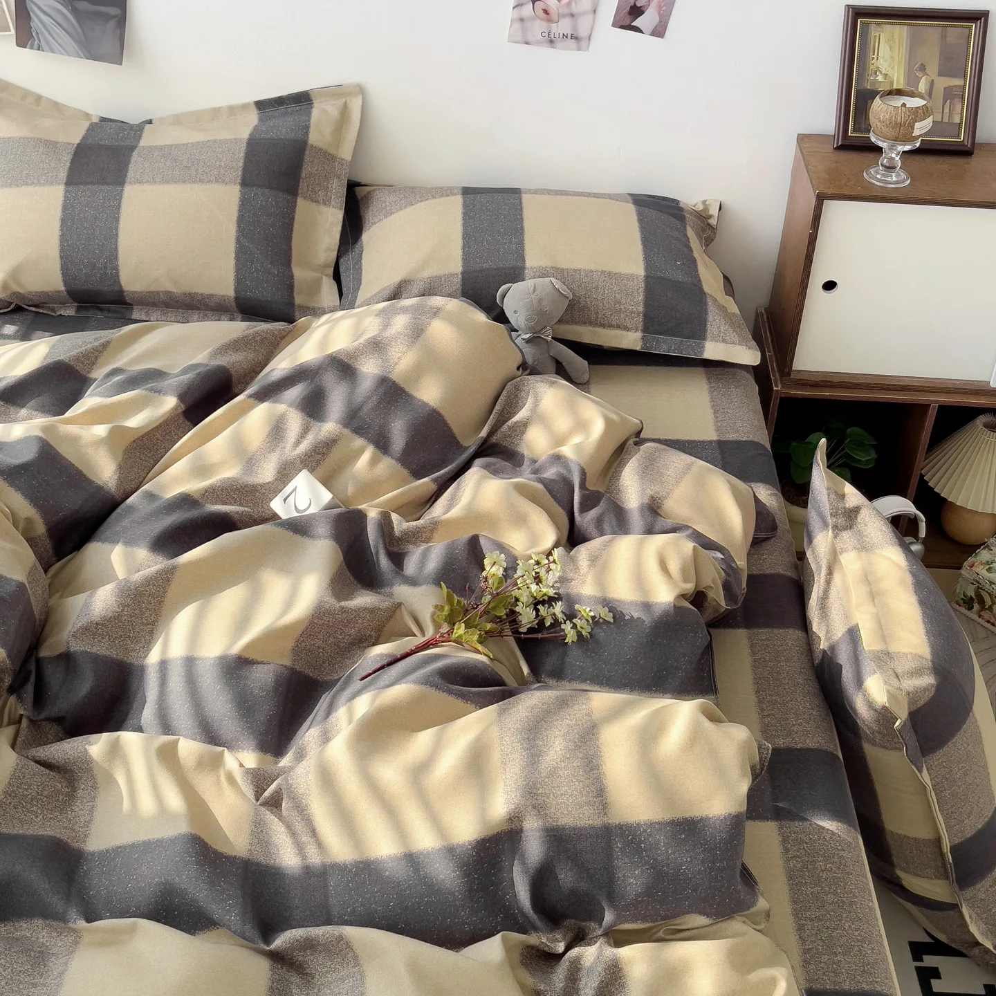 A Thickened Four-Piece Bedding Set for Mother and Baby, Three-Piece Bedding Set for Student Dormitory