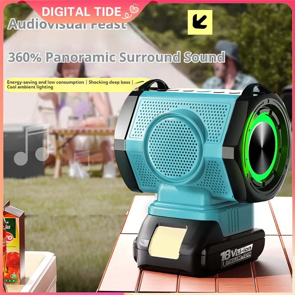 

Bluetooth-динамик для литий-ионного аккумулятора Makita 18 В с портом USB Type-C Беспроводной маленький динамик для рабочих встреч, дома и вечеринок