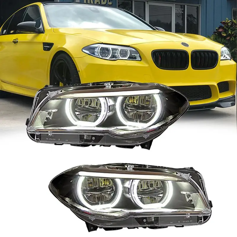 Fit for BMW 5 series 2011-2017 F10/F18 headlights modified 5 series angel eye LED daytime running lights headlight assembly