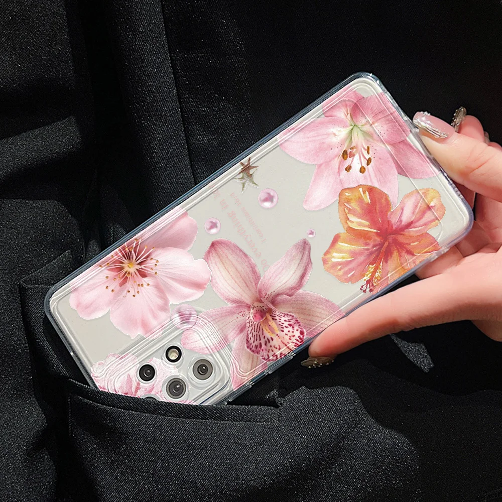 Funda transparente suave para Samsung A56 A36 5G S25 Ultra S24 FE S23 S22 Plus A16 A55 A54 A53 5G A52 A35 A34 A33 A26 A15 A14 A13 A06