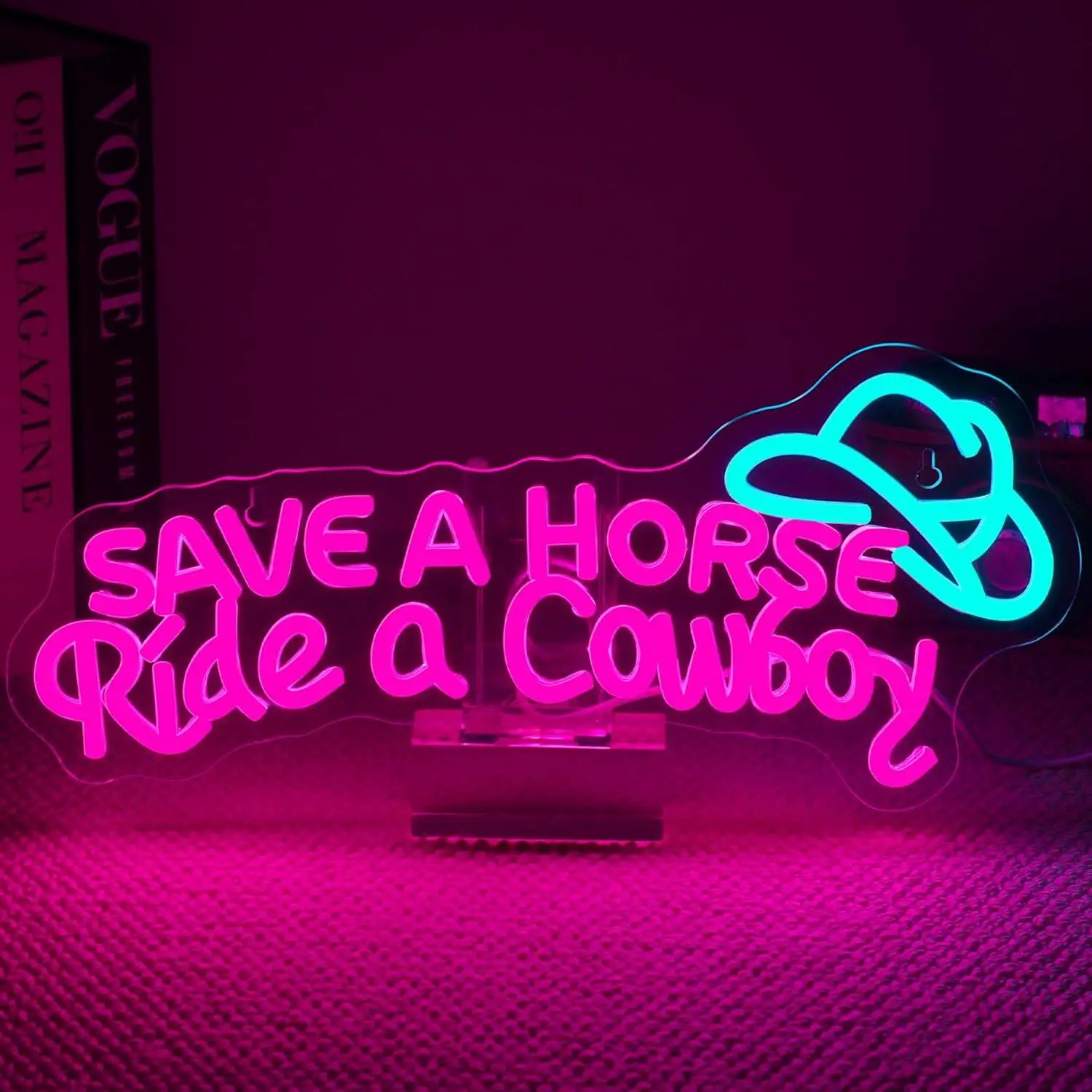Save A Horse Neon Sign Cowboy Neon Signs for Bedroom Home Bar Club Hotel Garage Party Gaming Room Decoration Personalized Gifts