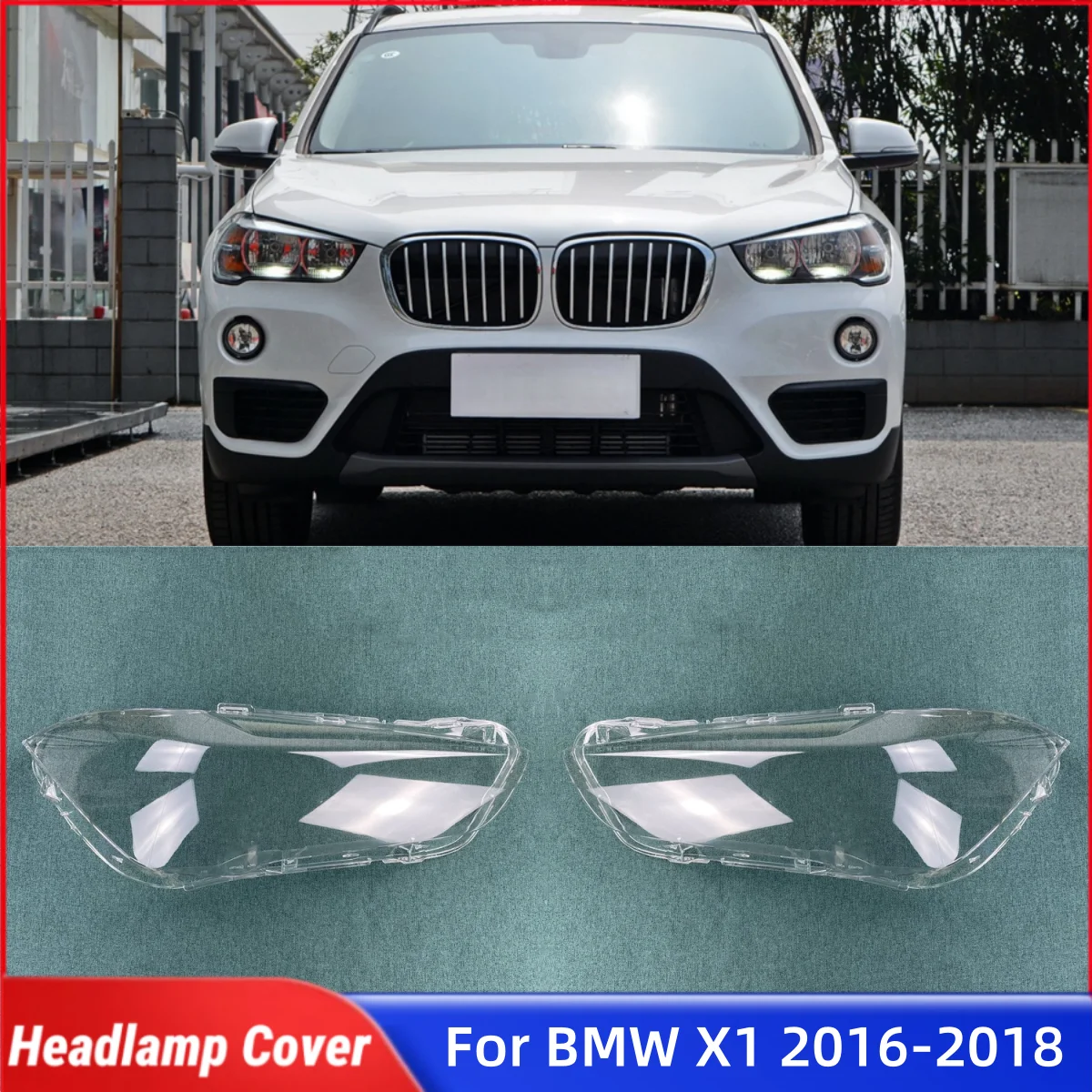 

For BMW X1 F48 F49 2016 2017 2018 Accessories Car Lampcover Caps Headlight Cover Car Front Headlight Lens Cover Lights Shell