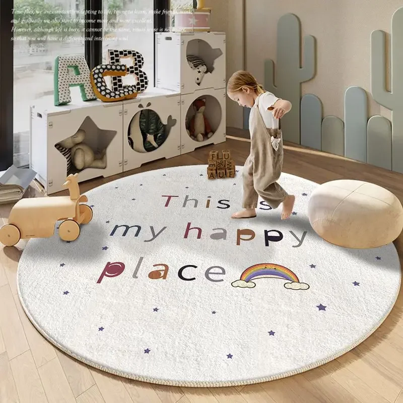 Imitation Cashmere Cartoon Round Area Rugs for Living Room Bedroomabsorbing, dirt resistant, and easy to maintain Mat/Carpets