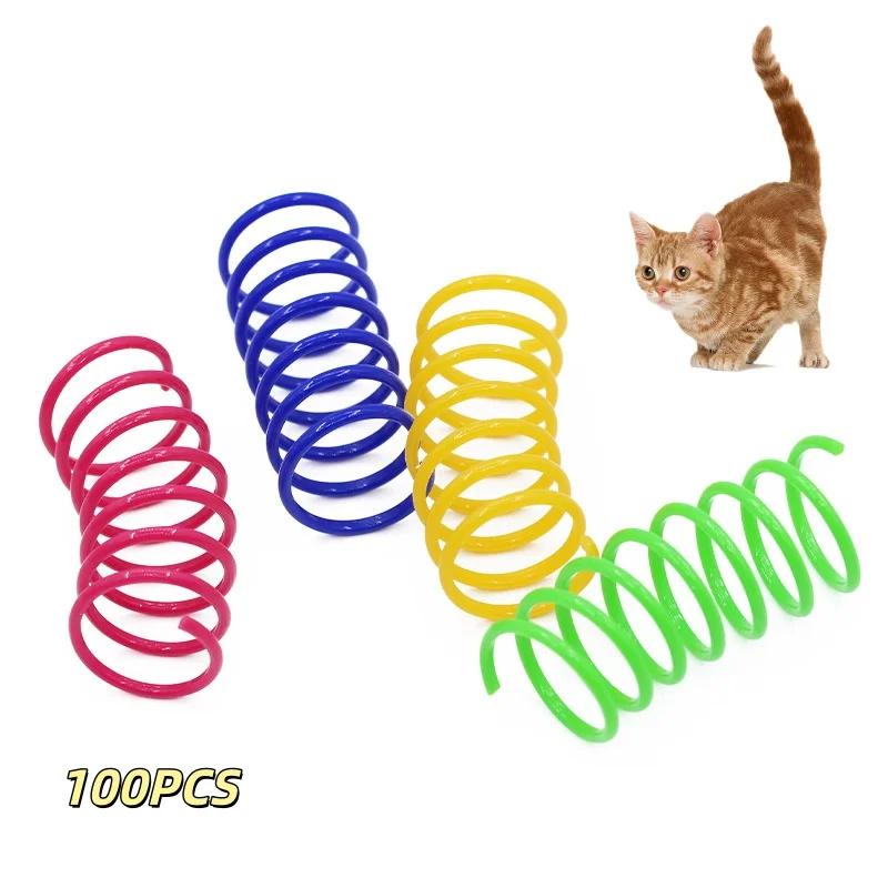 4/200 Stück interaktive bunte Spiralfedern für Kätzchen, Katzenspielzeug für Kätzchen und Katzen, Haustierprodukte