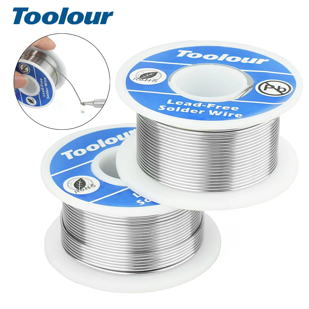 Toolour 63/37 Tin Lead Rosin Core Solder Wire Lead-Free Soldering Wire 1mm 100g for Soldering Gun/Soldering Iron 2pcs/lot