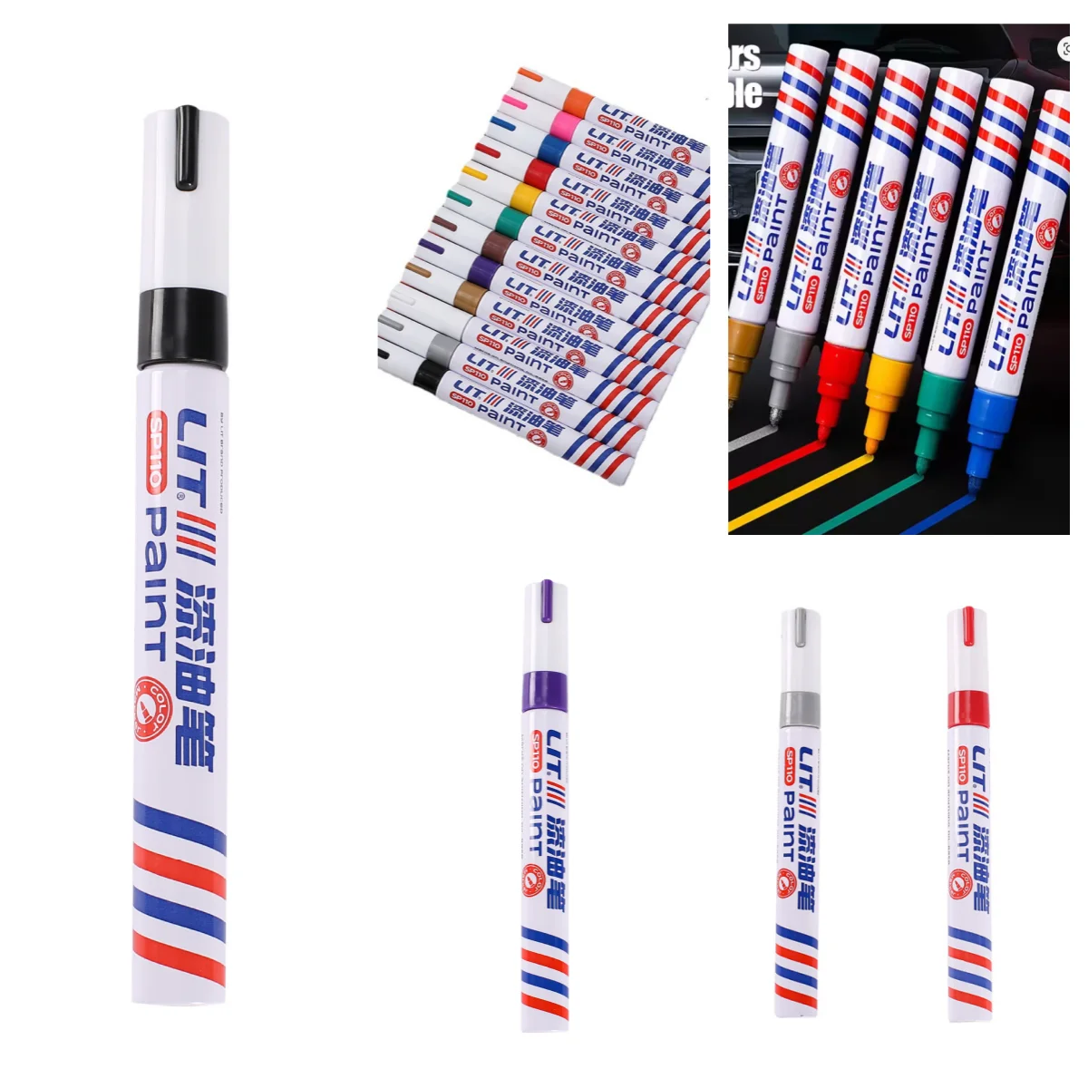 3PCS Marker paint Pen Car Scratch Repair Pen Vehicle Tire Marking Quick Dry Waterproof Multi-Purpose Cleaning Kit Filler Remover