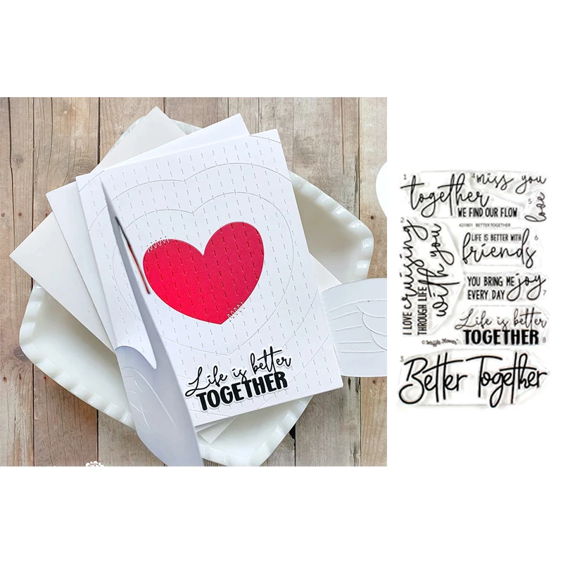Sellos y troqueles a juego Better Together para manualidades, álbumes, tarjetas, decoración de papel, álbumes hechos a mano, decoración de cuadernos, sellos nuevos