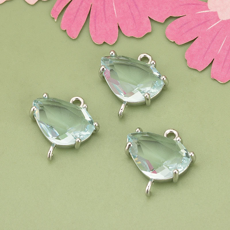 assoonas,ME92,Schmuckzubehör,18k Gold rhodiniert,Kupfer,Glas,handgefertigt,Charms,DIY-Anhänger,Schmuckherstellung,6 Stück/Lot – Detail 6