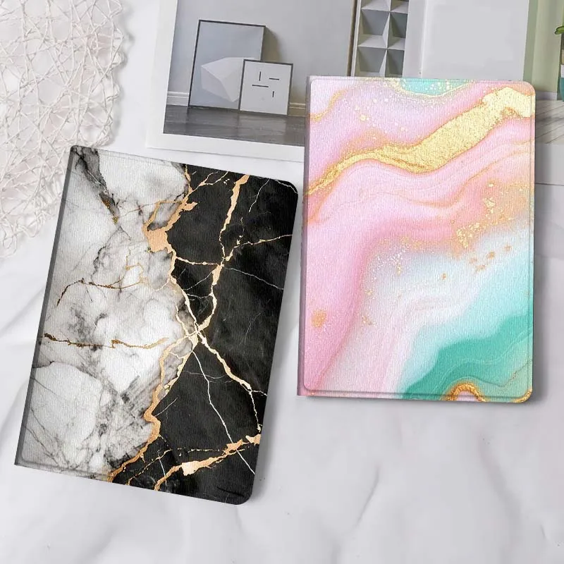 

Black White Gold Marble Tablet Case For Samsung Tab Galaxy S6 S11 A A7 A8 A9 A11 10.1 10.4 10.5 Plus Lite Gift