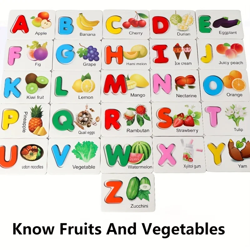Wooden Alphabet Flashcards for Youngsters - Educational ABC Learning Tool, Perfect Preschool Gift & Puzzle Game