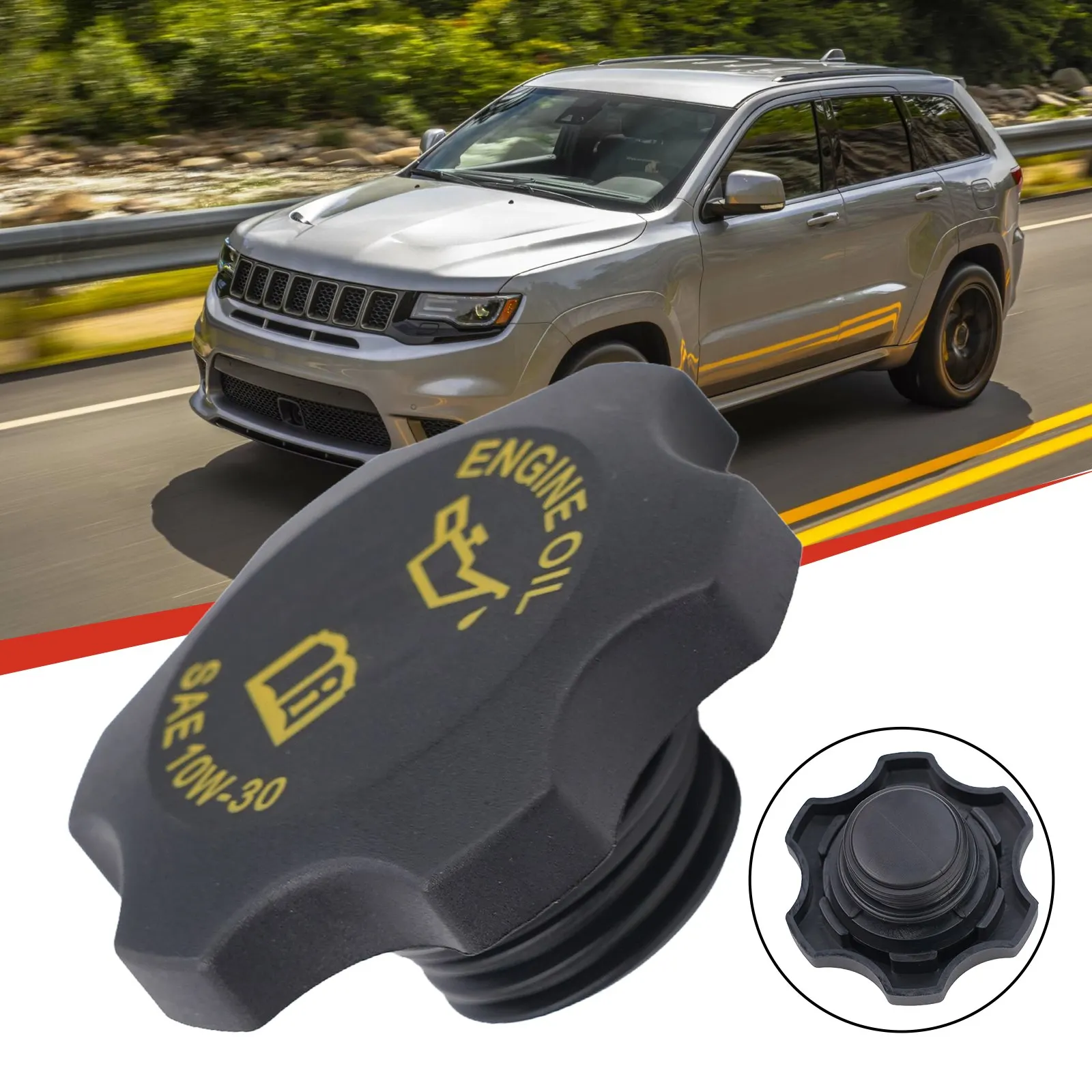 

Engine Oil Filter Cap Plastic 1pcs 53010654AA Black Front For Jeep For Wrangler For Grand Cherokee Engine Oil Fill