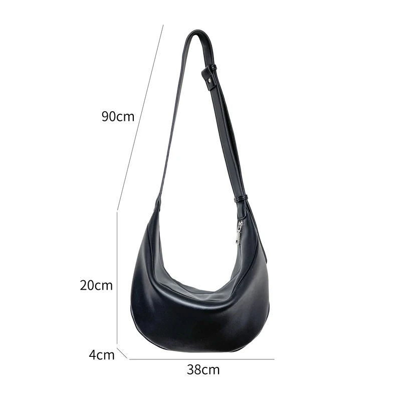 Zipper Women\'s Bag Korean Designer Middle Hobos Women Handbags High Quality PU Leather Ladies Shoulder Crossbody Bag Whole Sale