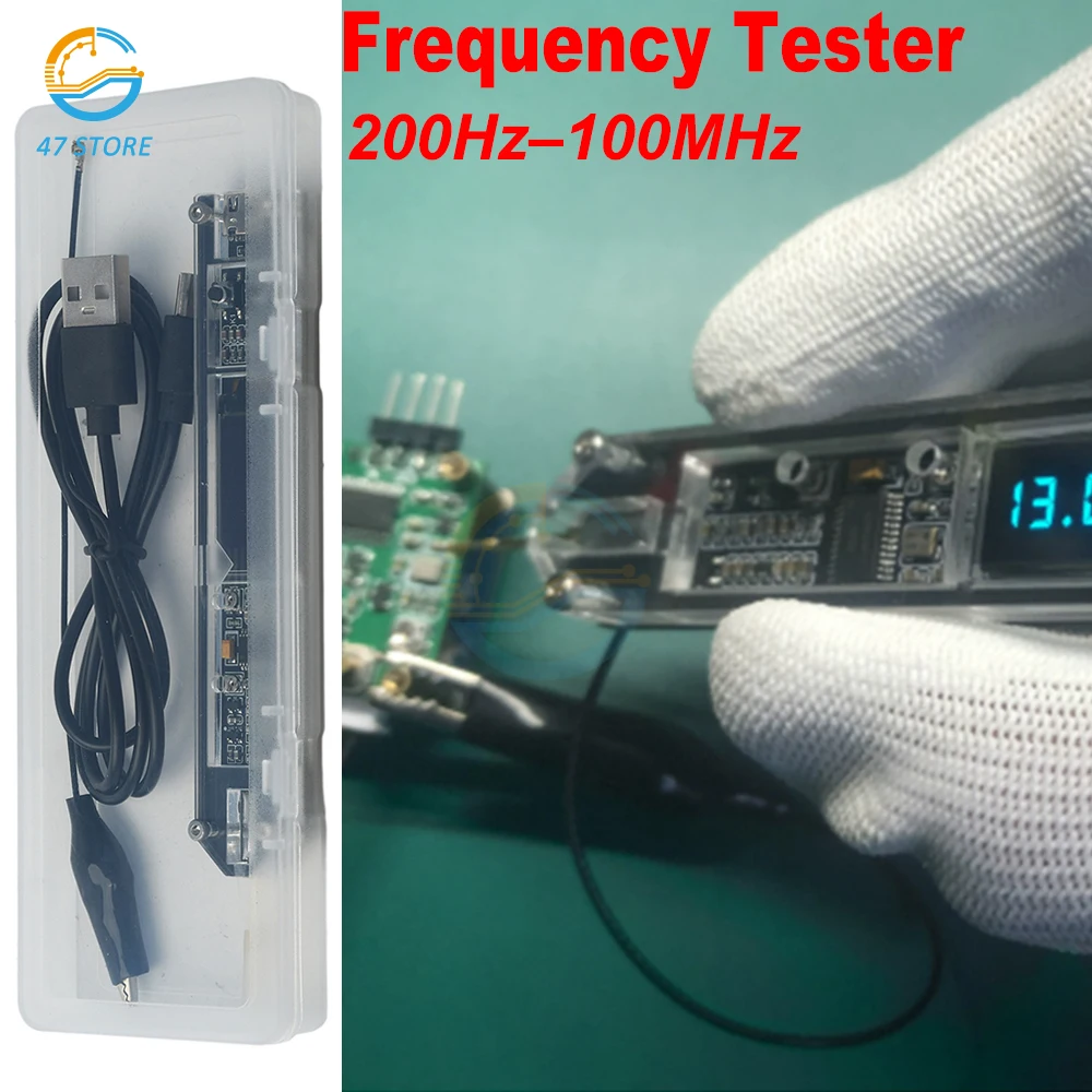 مقياس التردد الدقيق مع شاشة OLED TCXO 0.91 بوصة دقة 1 هرتز 200 هرتز - 100 ميجا هرتز نطاق من النوع C مدعوم لاختبار المذبذب