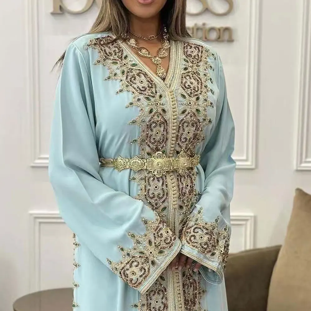 

Элегантный новогодний женский свадебный пояс золотого цвета, металлическая цепочка, марокканская ручная веревка, пояс с кисточками, Алжирский кристалл, свадебное украшение